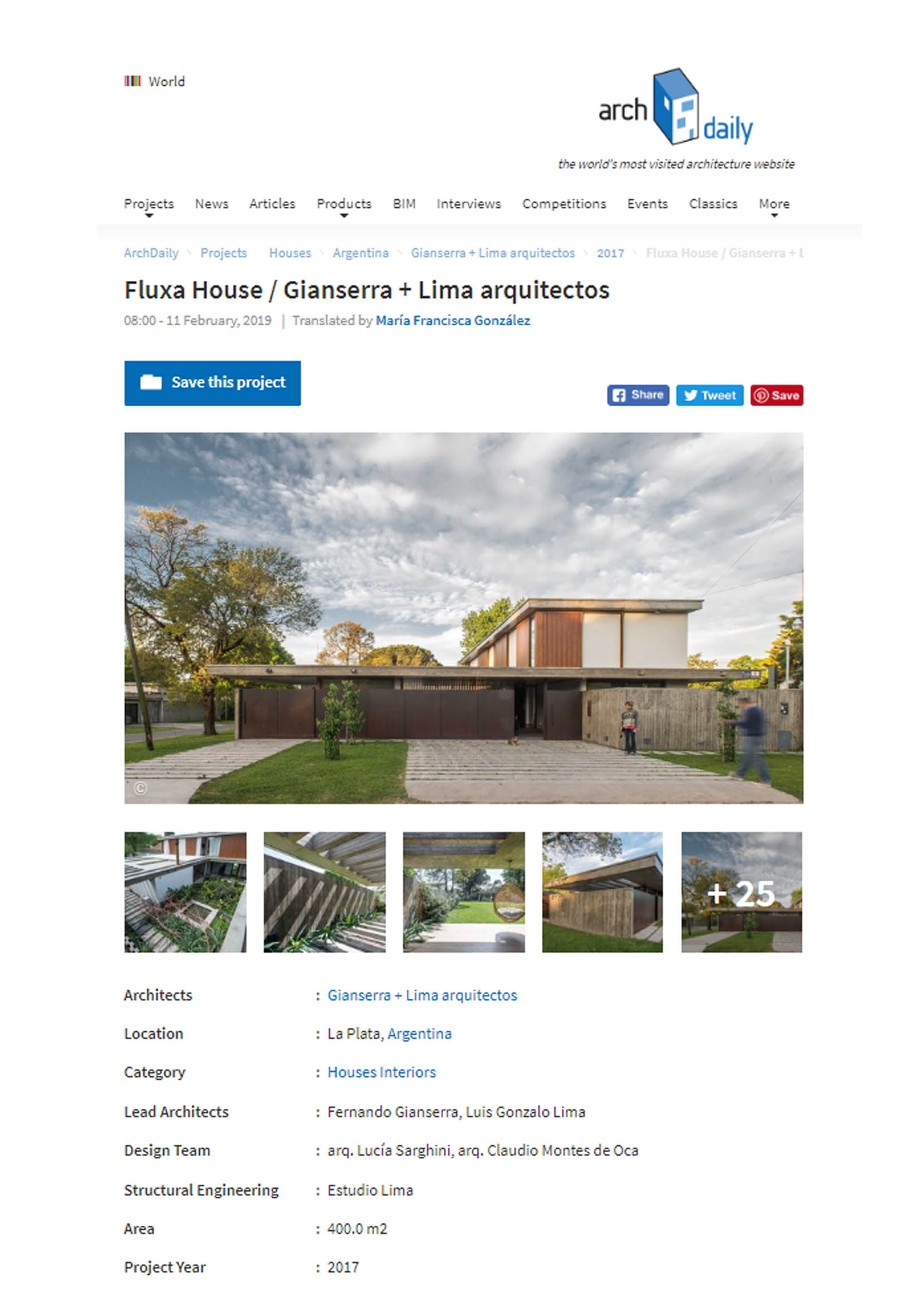 ARCHDAILY | FLUXA House | año 2019