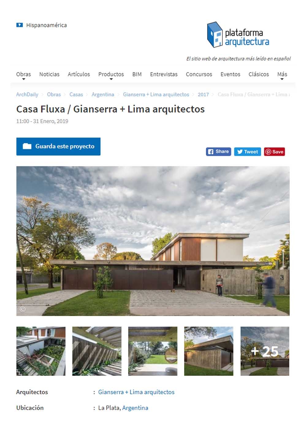 PLATAFORMA ARQUITECTURA | Casa FLUXA | año 2019